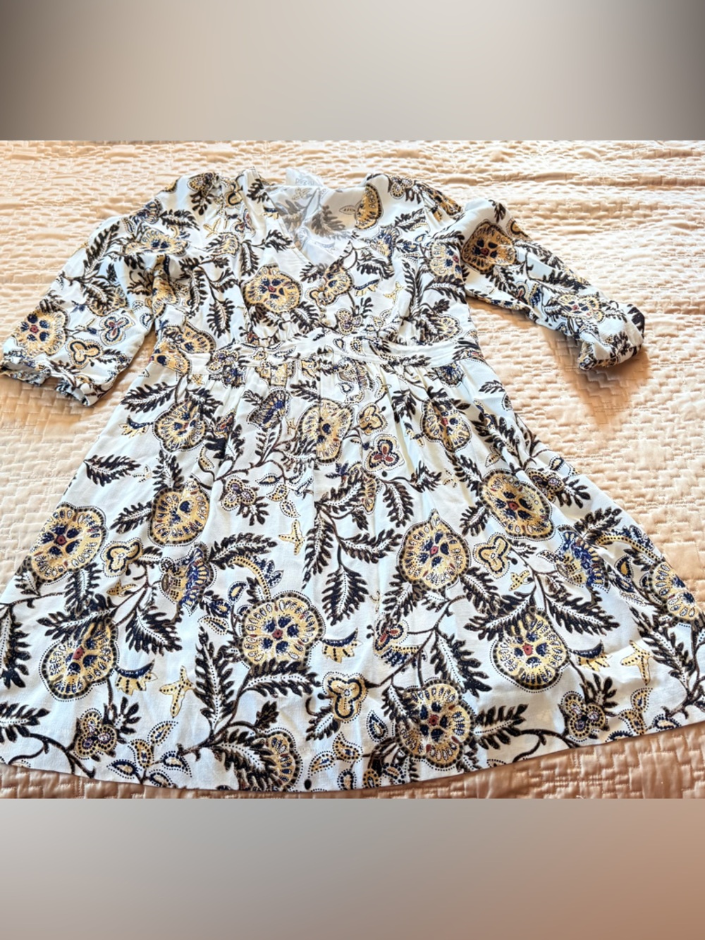 ba&sh Volver Mini Dress Gold Floral